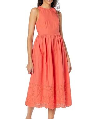 MANGO Embroidered Midi Summer dress SZ L Resortwear